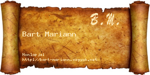Bart Mariann névjegykártya